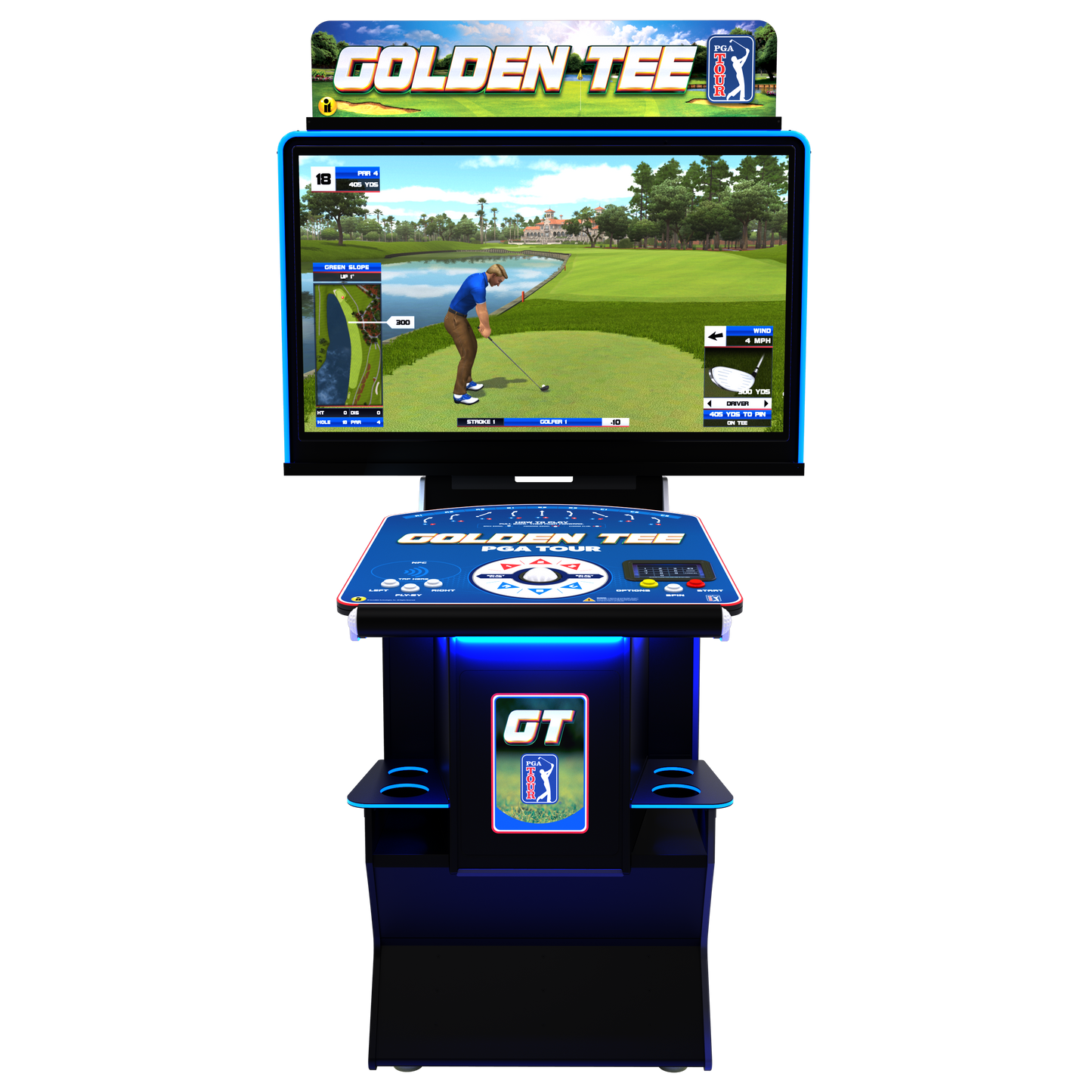 Golden Tee PGA TOUR Clubhouse Deluxe Edition cabinet