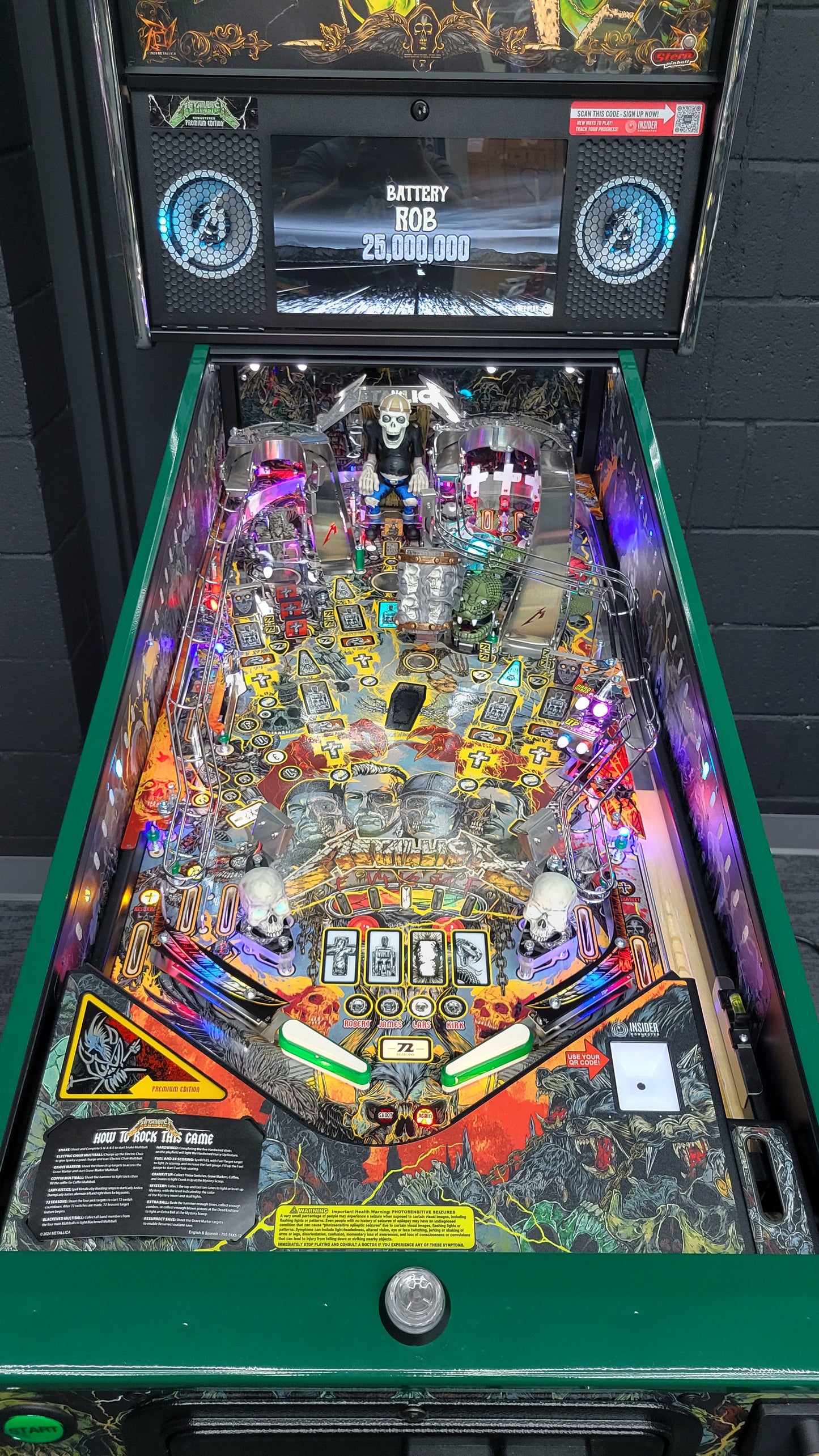 Stern Metallica Remastered Premium HUO Pinball