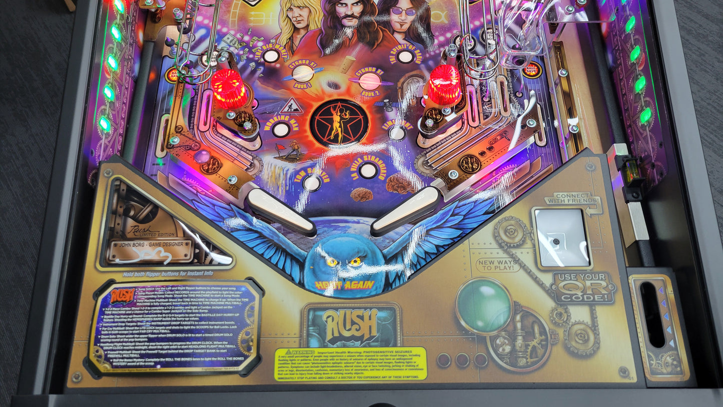Rush LE Pinball with Stern Official Topper HUO