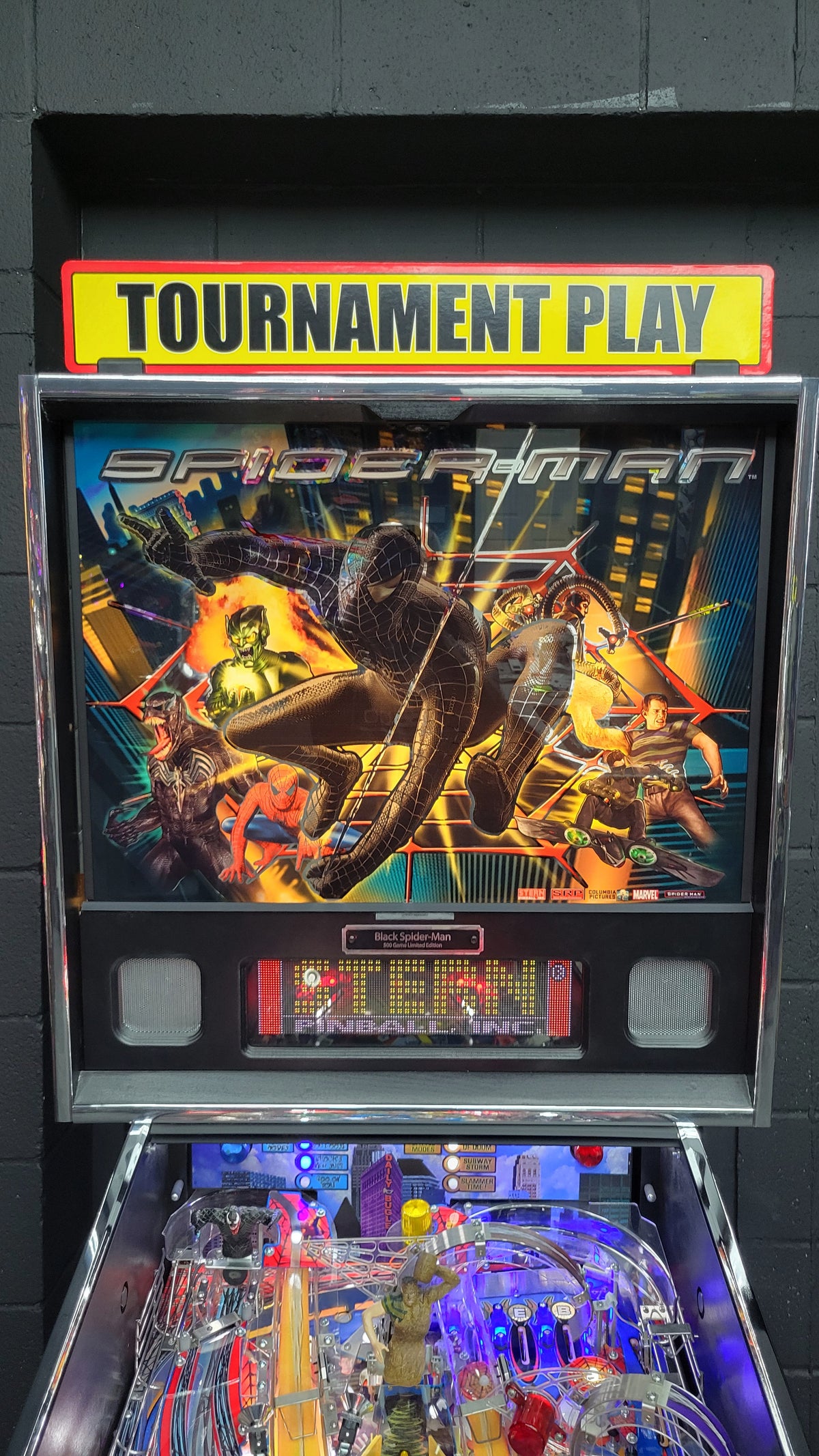 Stern Black Spider Man Edition Pinball HUO