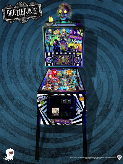 Beetlejuice pinball machine, front view