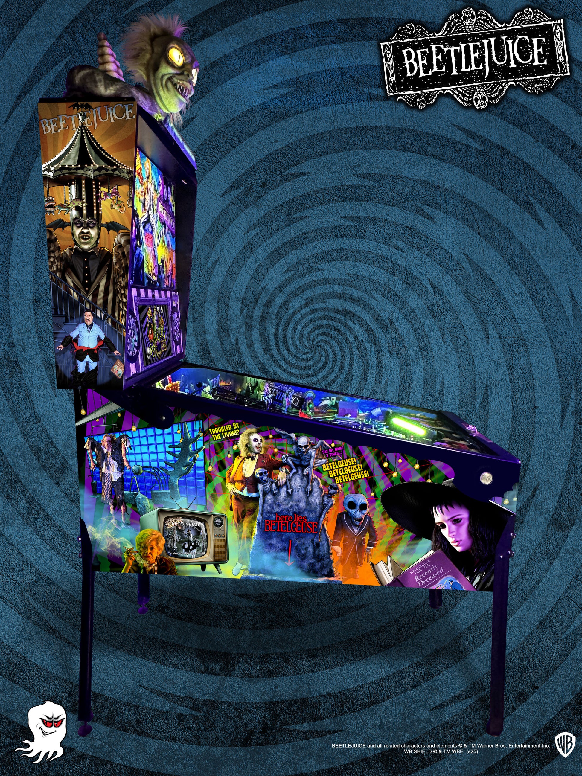 Beetlejuice pinball machine, left side cabinet art