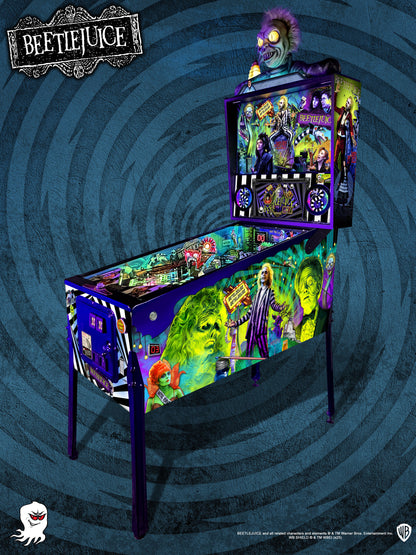 Beetlejuice pinball machine, right three-quarter view