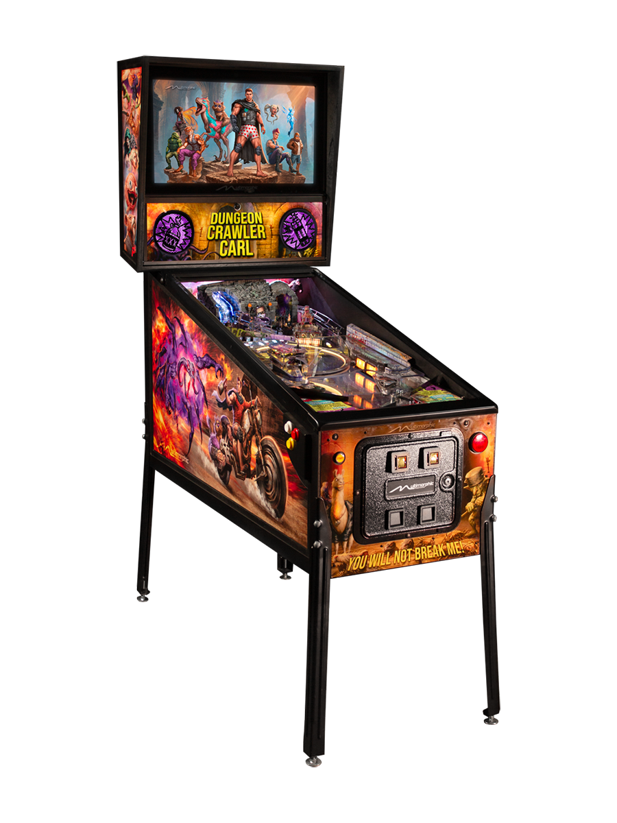 P3 machine with Dungeon Crawler Carl artwork — left view