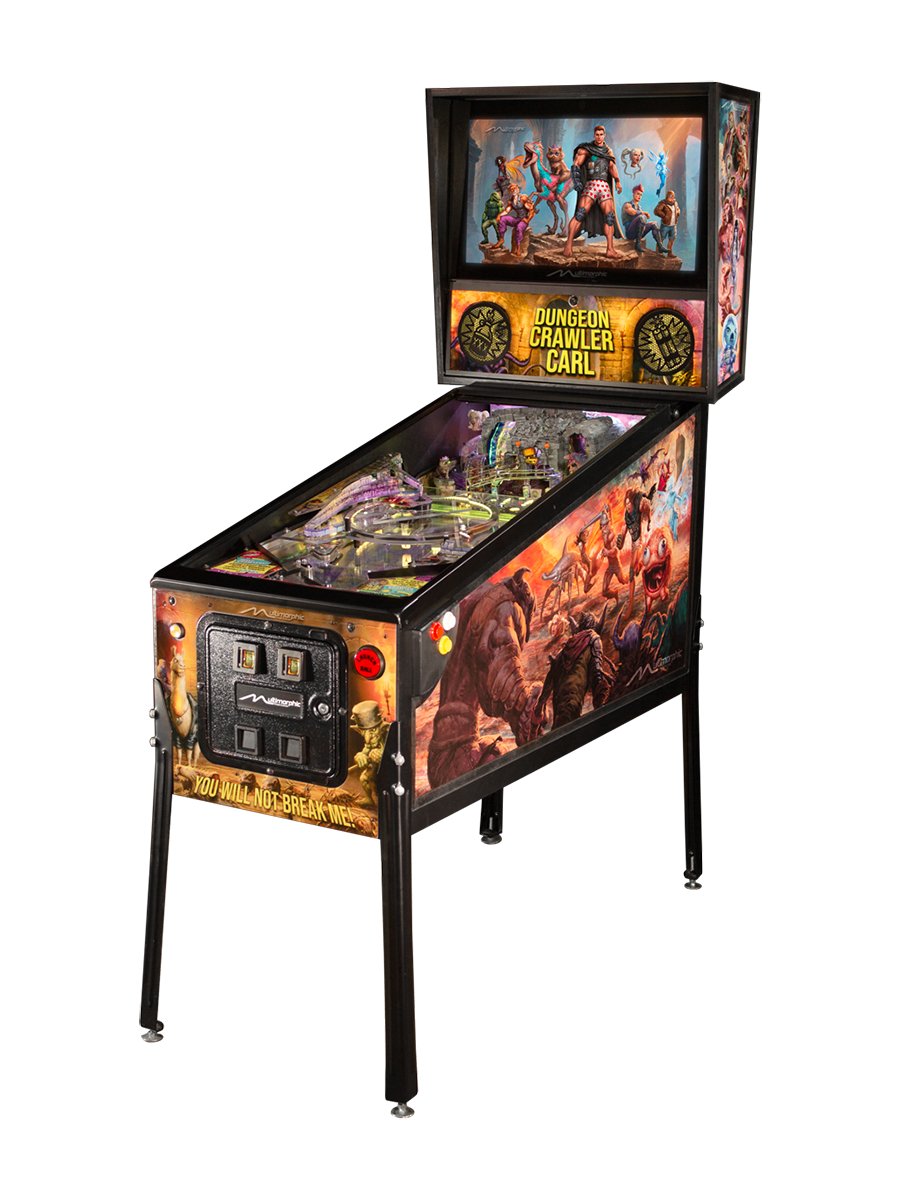 P3 machine with Dungeon Crawler Carl artwork — right view
