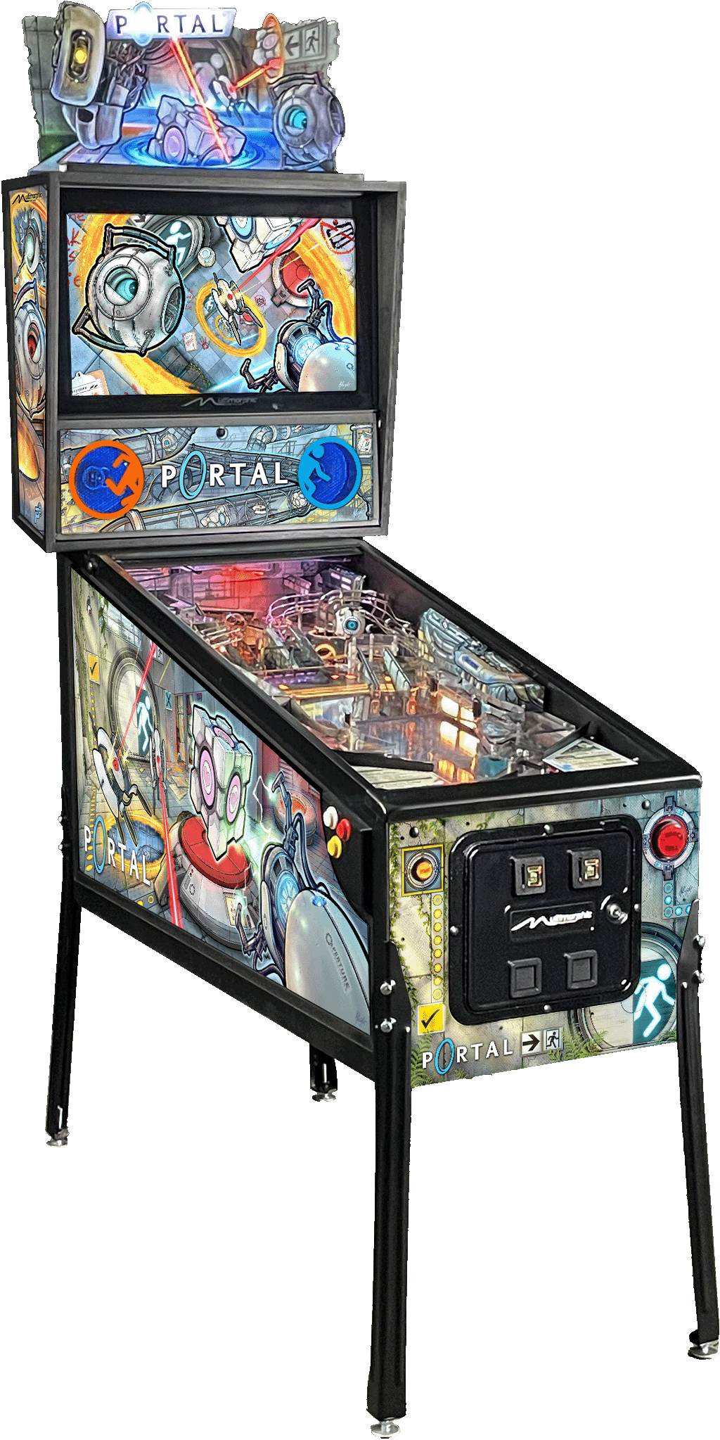 Portal Extended Pinball P3 — left view with optional topper