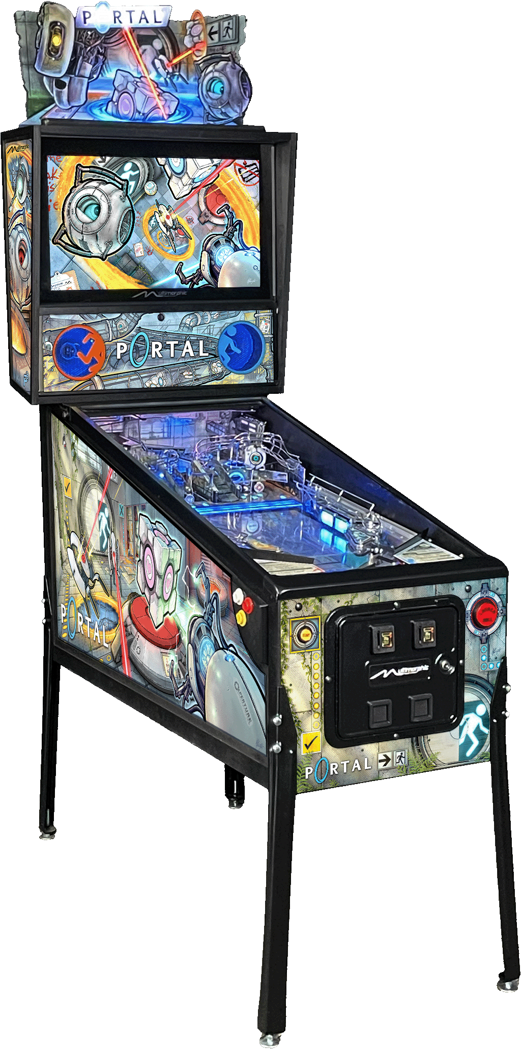 P3 machine with Portal artwork — left view