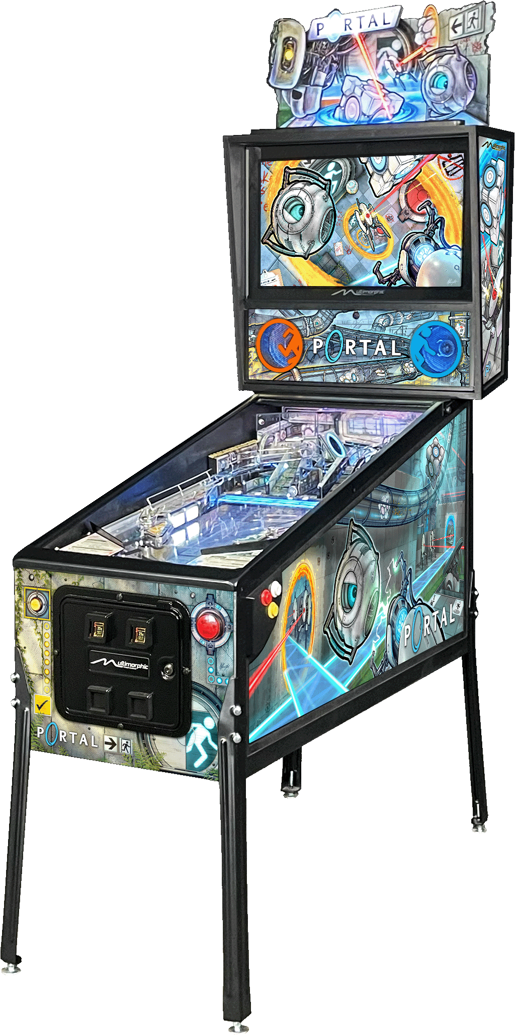 P3 machine with Portal artwork — right view