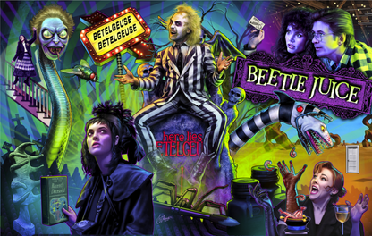 Beetlejuice pinball backglass artwork