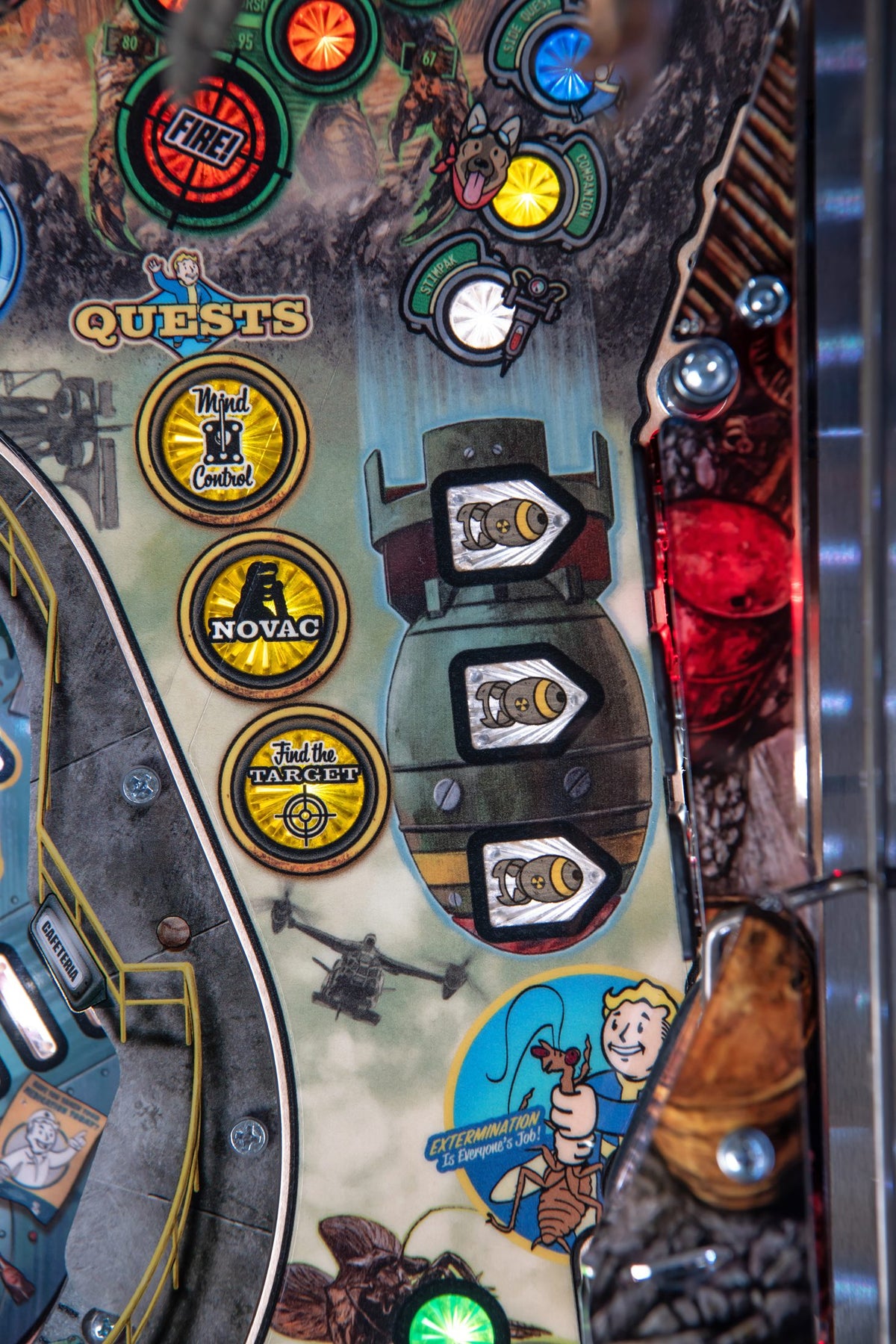 Fallout LE pinball machine — detail