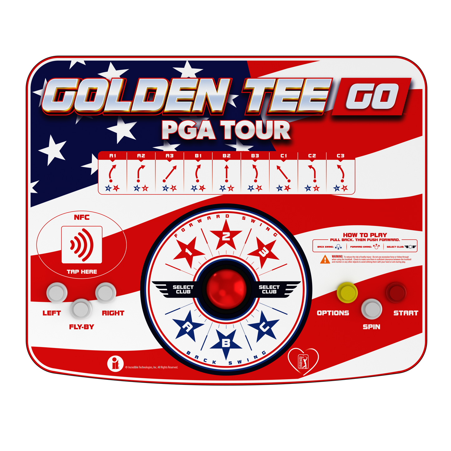 Golden Tee GO Stars and Stripes Edition, control panel
