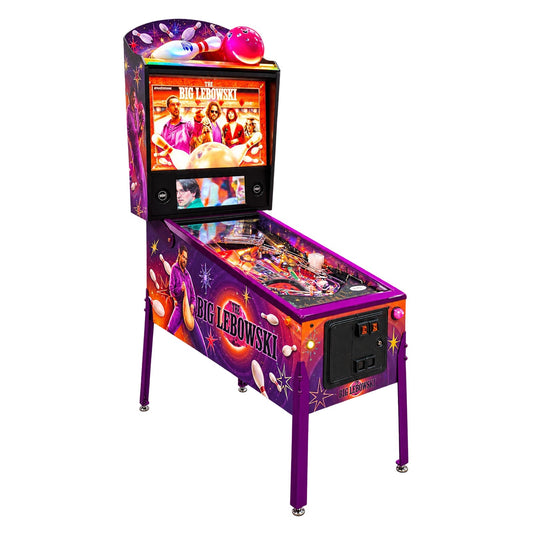 The Big Lebowski Jesus Edition pinball machine with the included topper