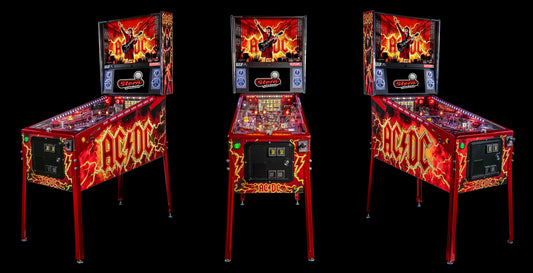 AC/DC Remastered LE cabinet — front, side and backbox views