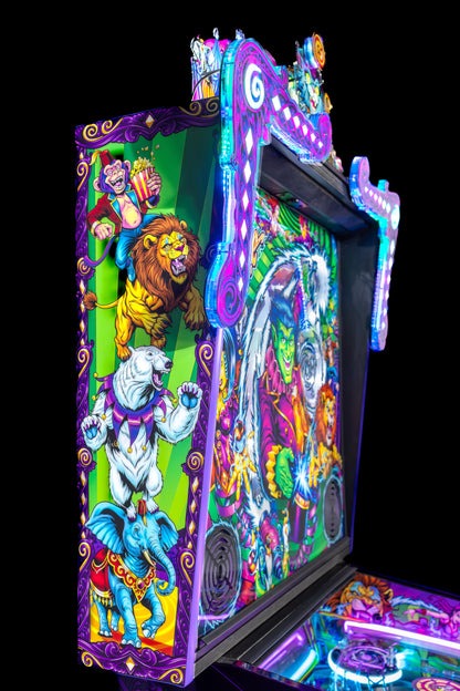 Ringmaster Edition backbox with interactive topper and scrolls