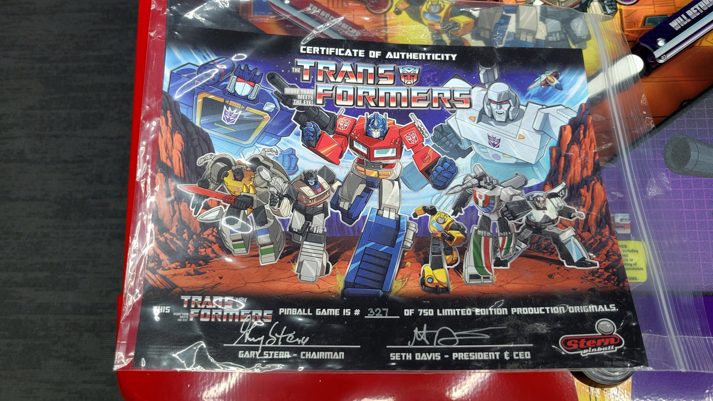 Stern Transformers More Than Meets The Eye LE Pinball Showroom Model