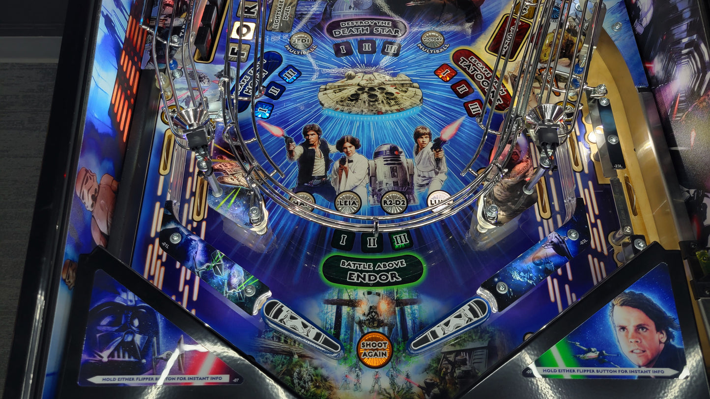 Star Wars LE Pinball with Official R2D2 Stern Topper