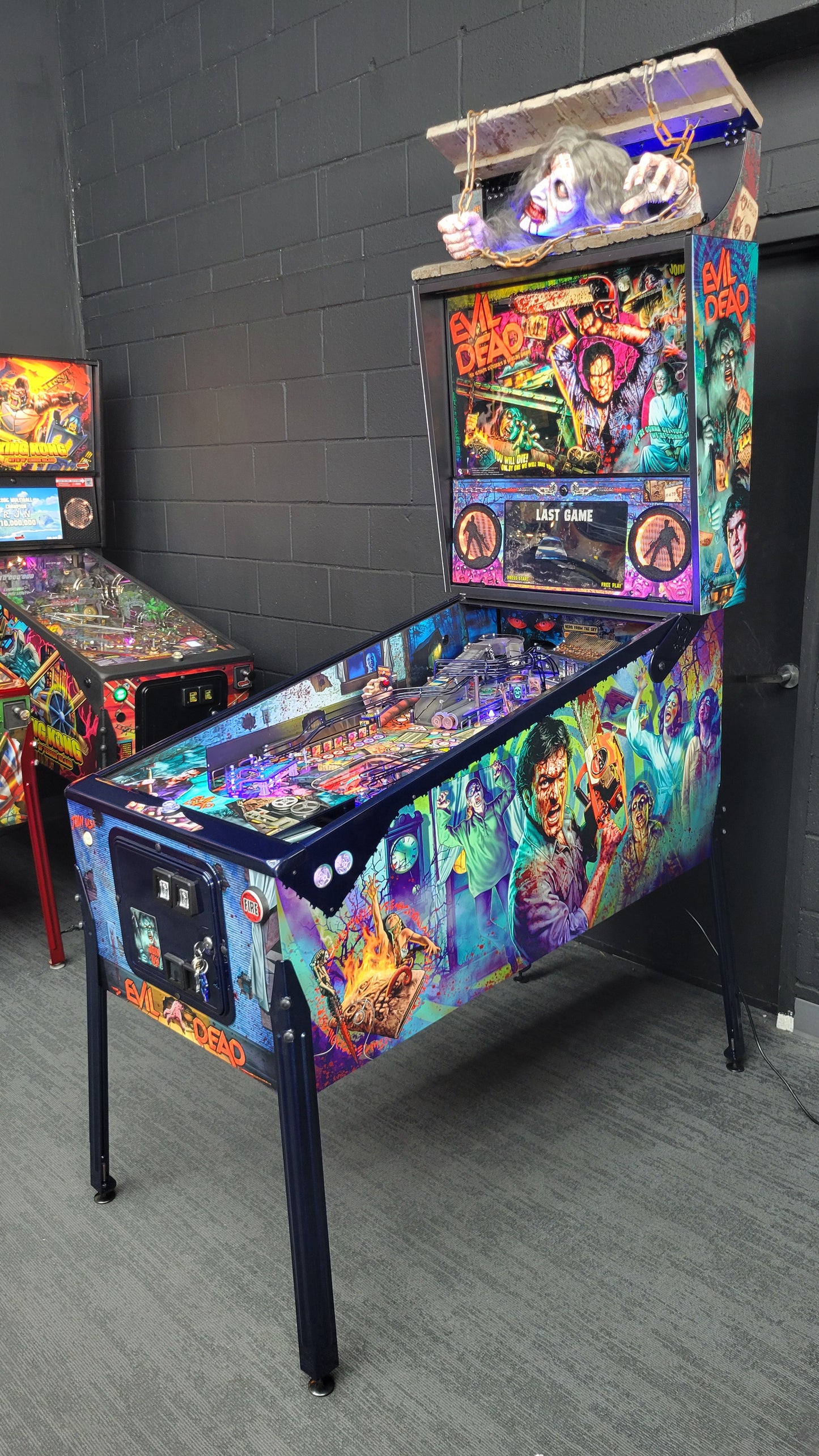 Spooky Evil Dead Pinball with Topper and Butter Cabinet