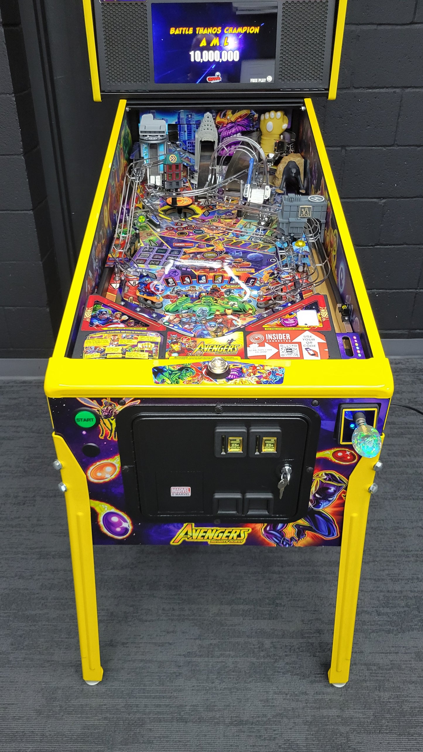 Stern The Avengers Infinity Quest Premium Pinball HUO