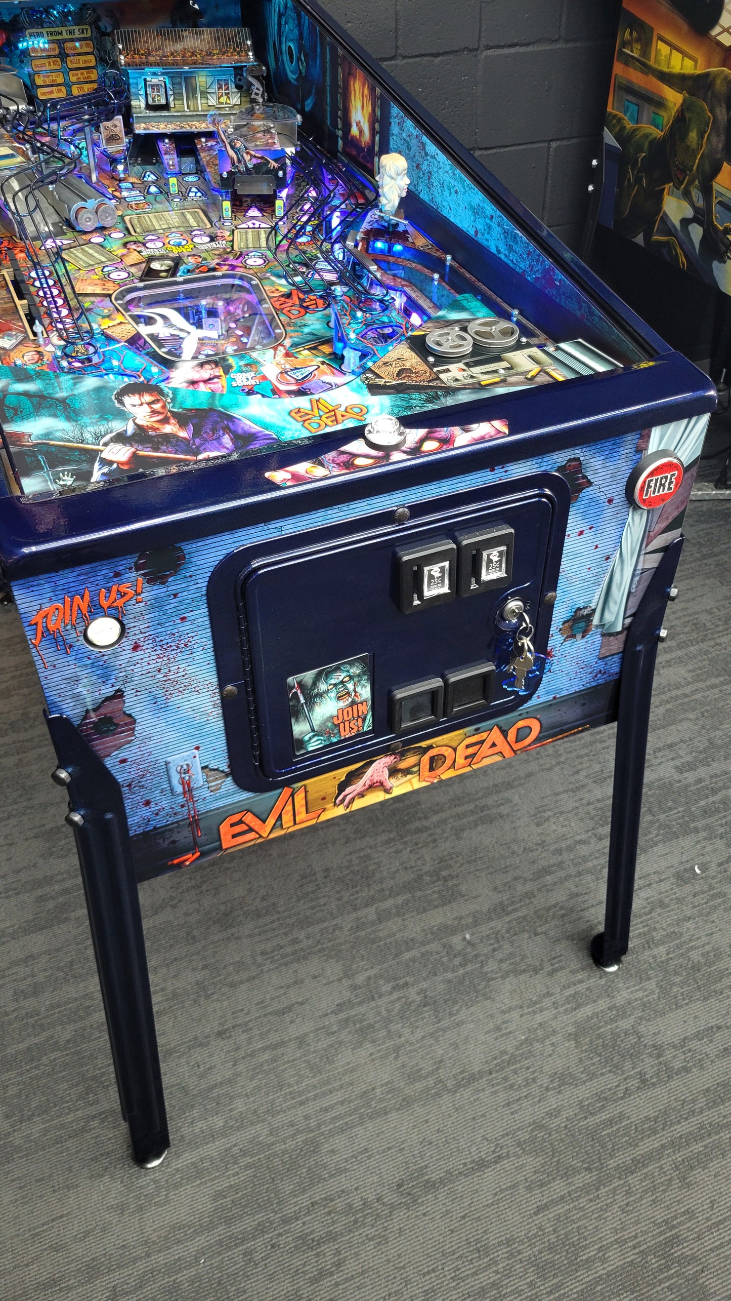 Spooky Evil Dead Pinball with Topper and Butter Cabinet