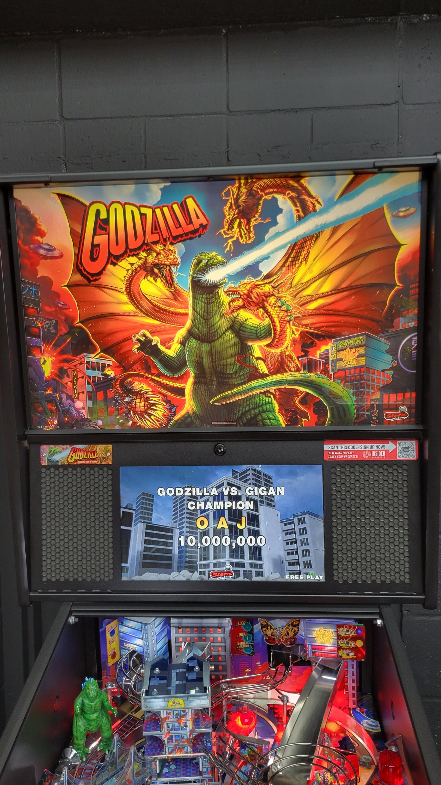 Stern Godzilla Premium Pinball HUO