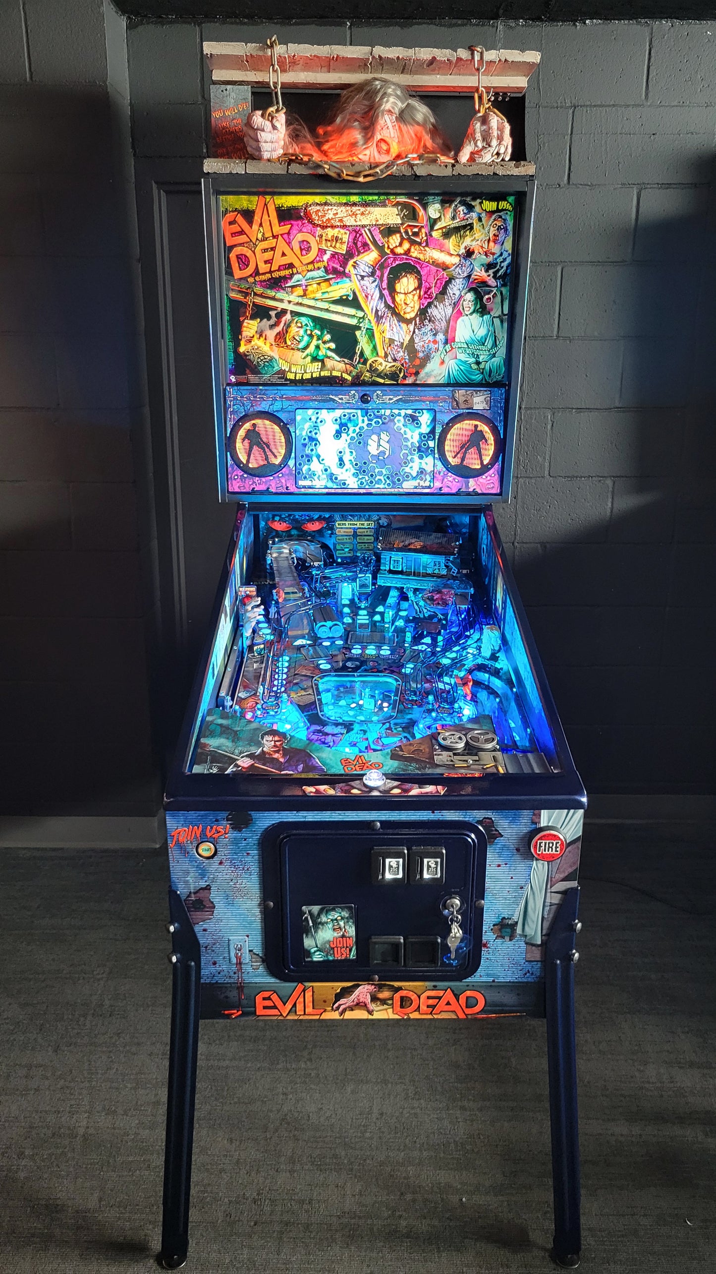 Spooky Evil Dead Pinball with Topper and Butter Cabinet