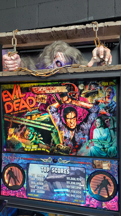 Spooky Evil Dead Pinball with Topper and Butter Cabinet