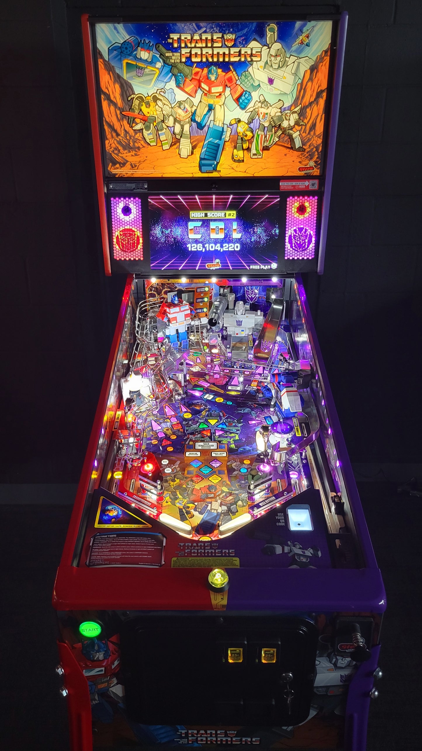 Stern Transformers More Than Meets The Eye LE Pinball Showroom Model