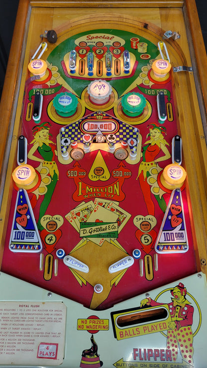 Gottlieb 1957 Royal Flush Vintage Pinball