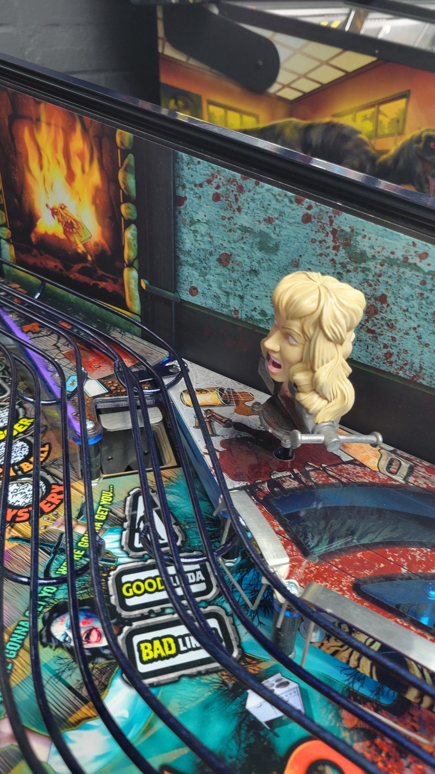 Spooky Evil Dead Pinball with Topper and Butter Cabinet