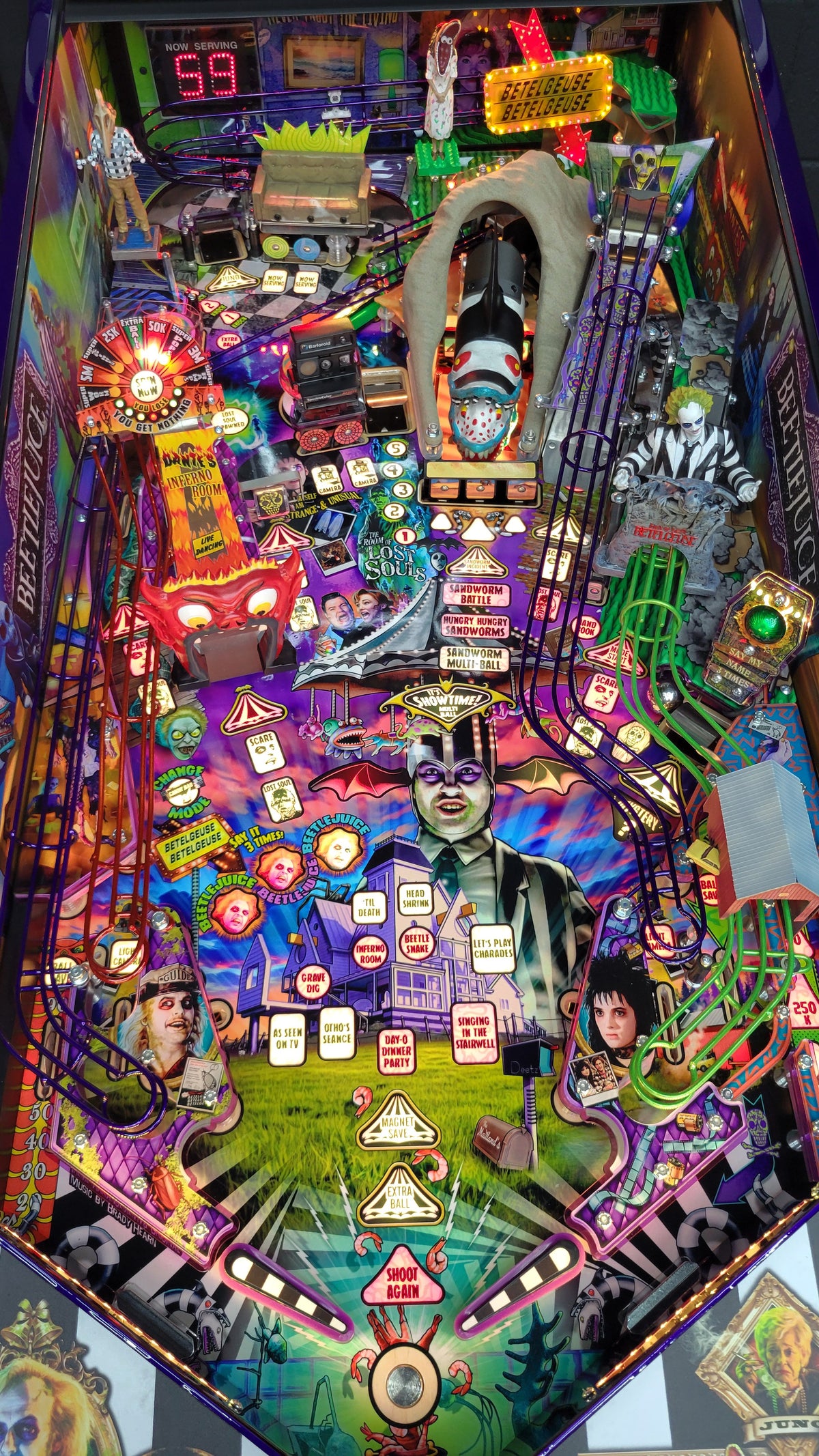 Spooky Beetlejuice Pinball HUO with Snake Topper Included