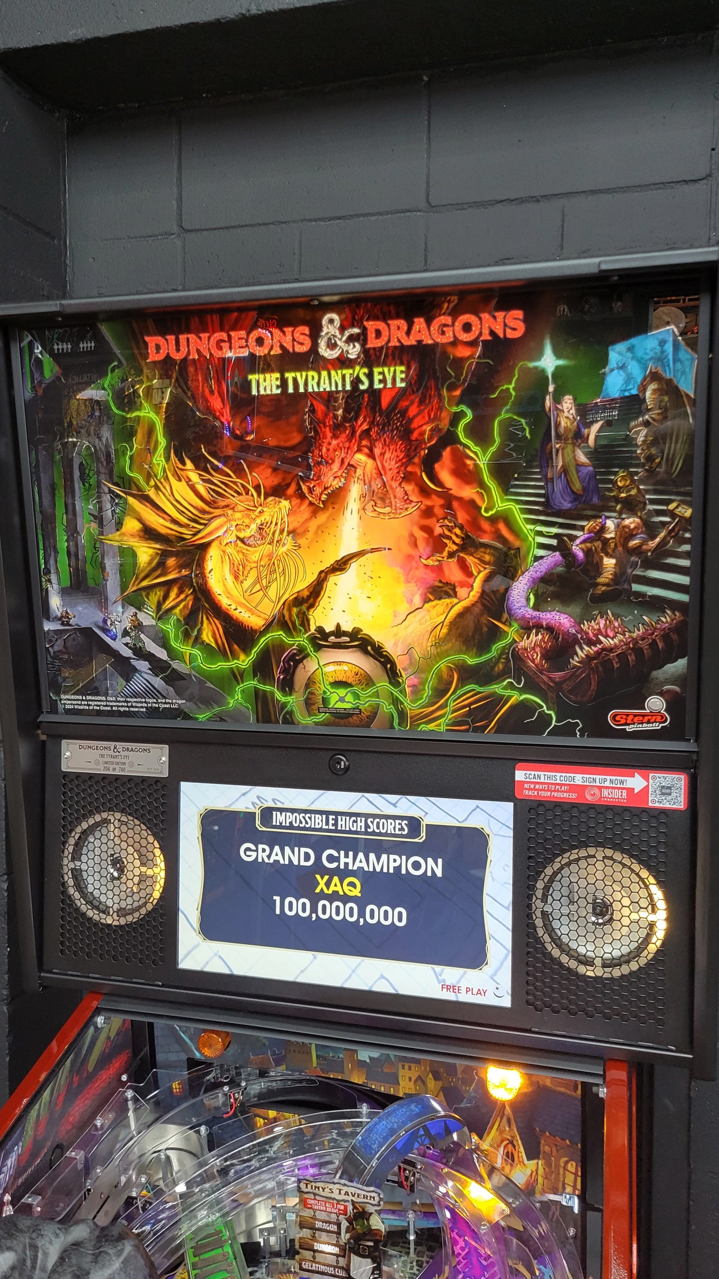 Stern Dungeon & Dragons The Tyrants Eve LE Pinball HUO