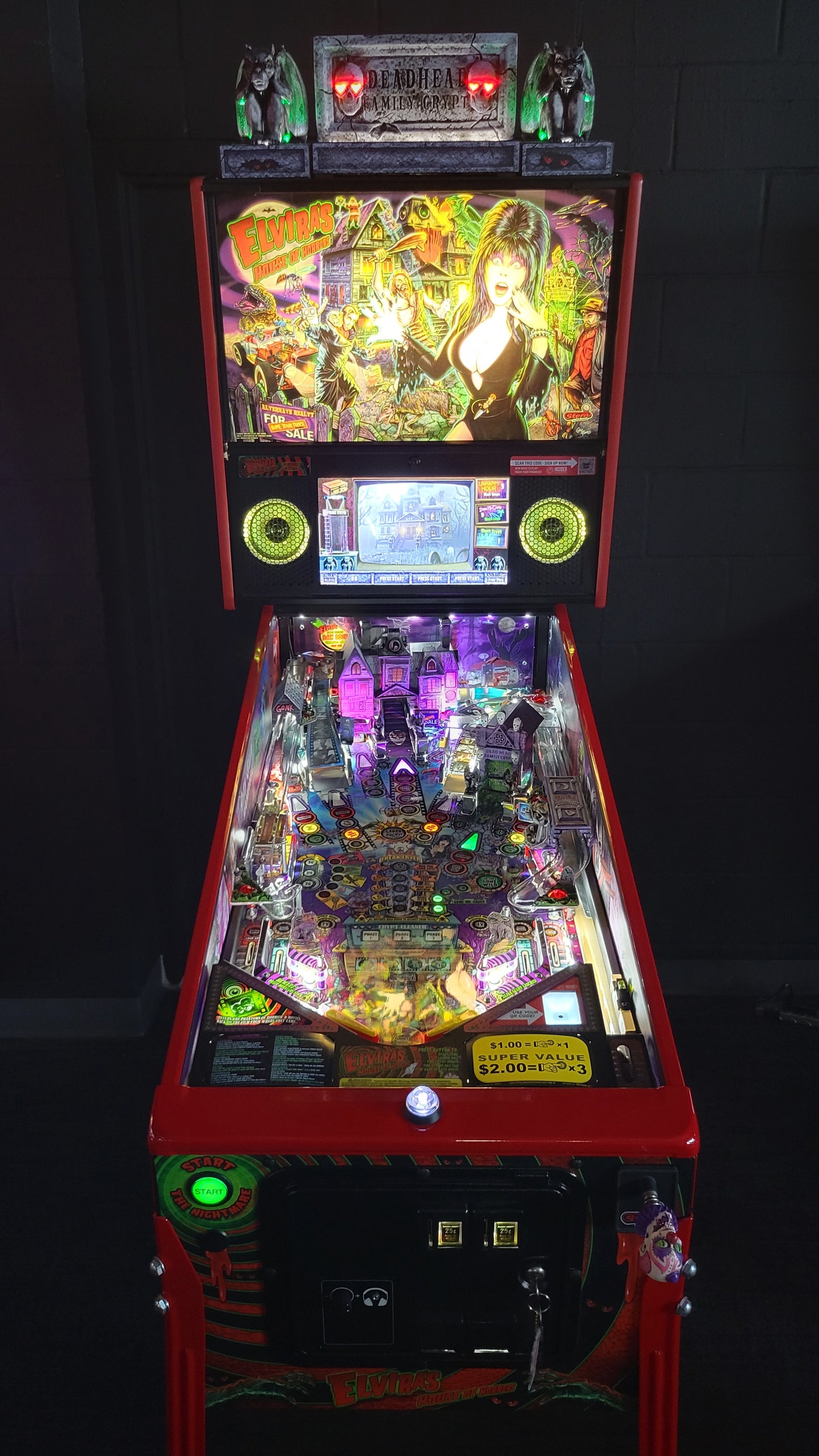 Elvira House of Horrors Premium Custom HUO Pinball Loaded!