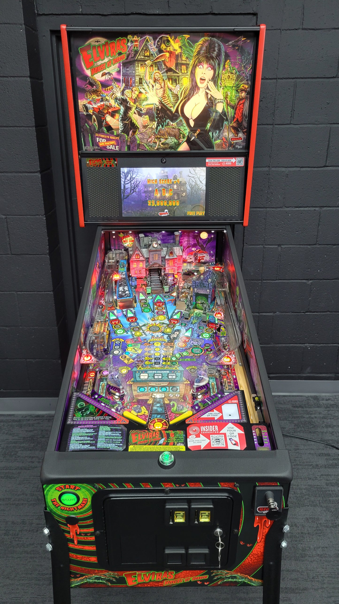 Stern Elvira’s House Of Horrors Premium Pinball HUO
