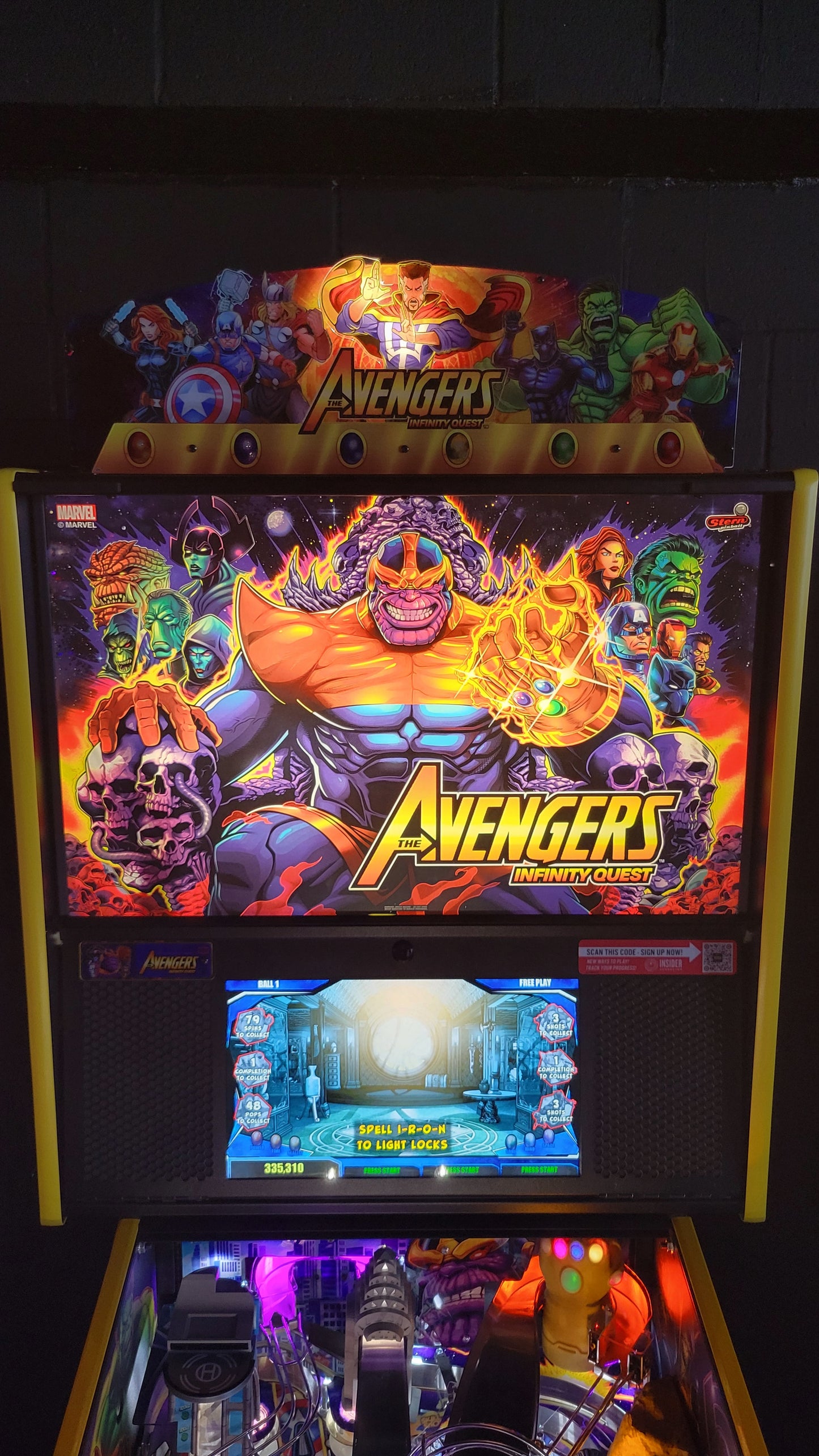 Stern The Avengers Infinity Quest Premium Pinball HUO
