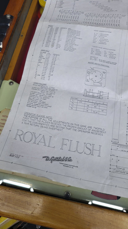 Gottlieb 1957 Royal Flush Vintage Pinball