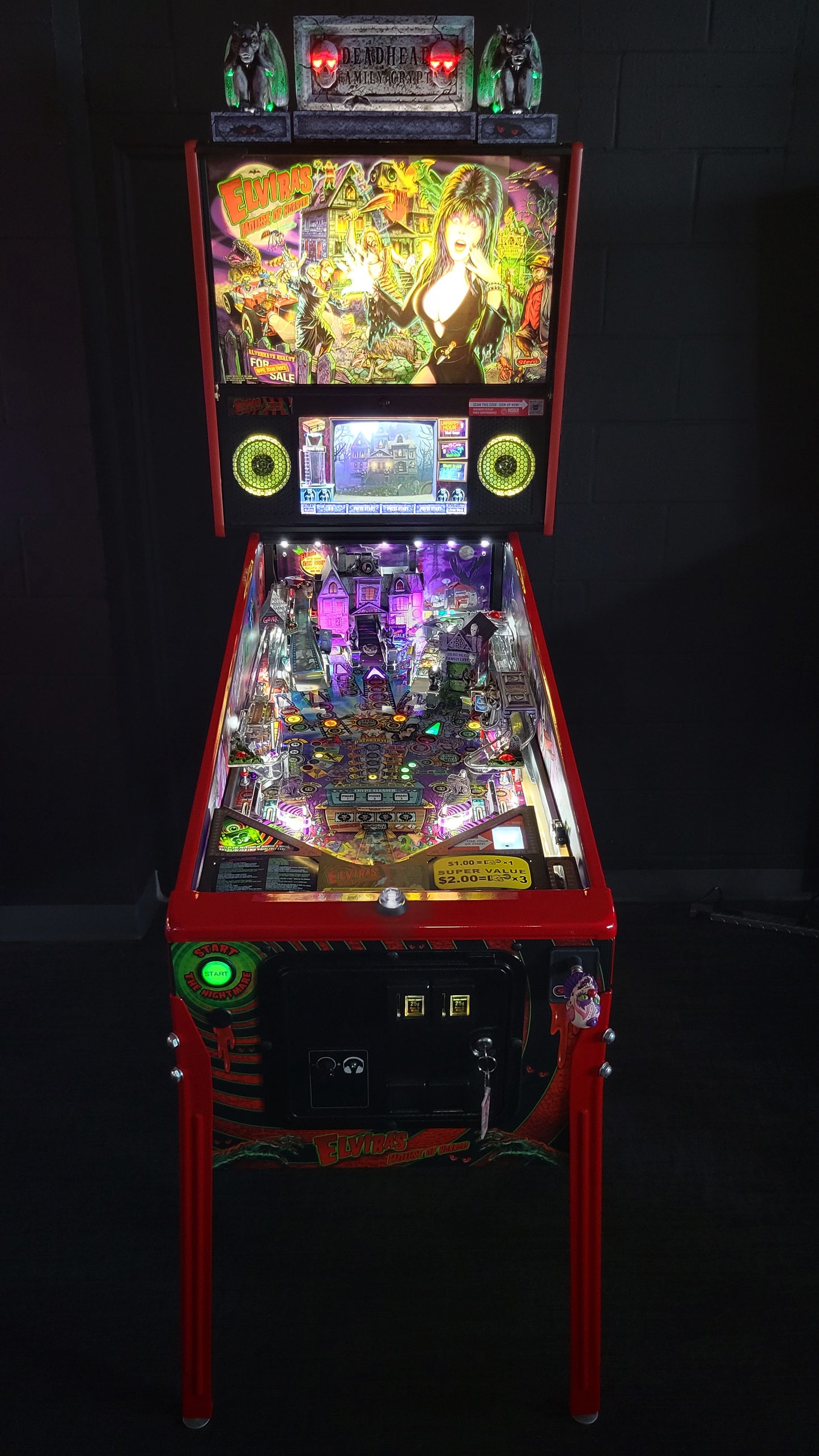 Elvira House of Horrors Premium Custom HUO Pinball Loaded!