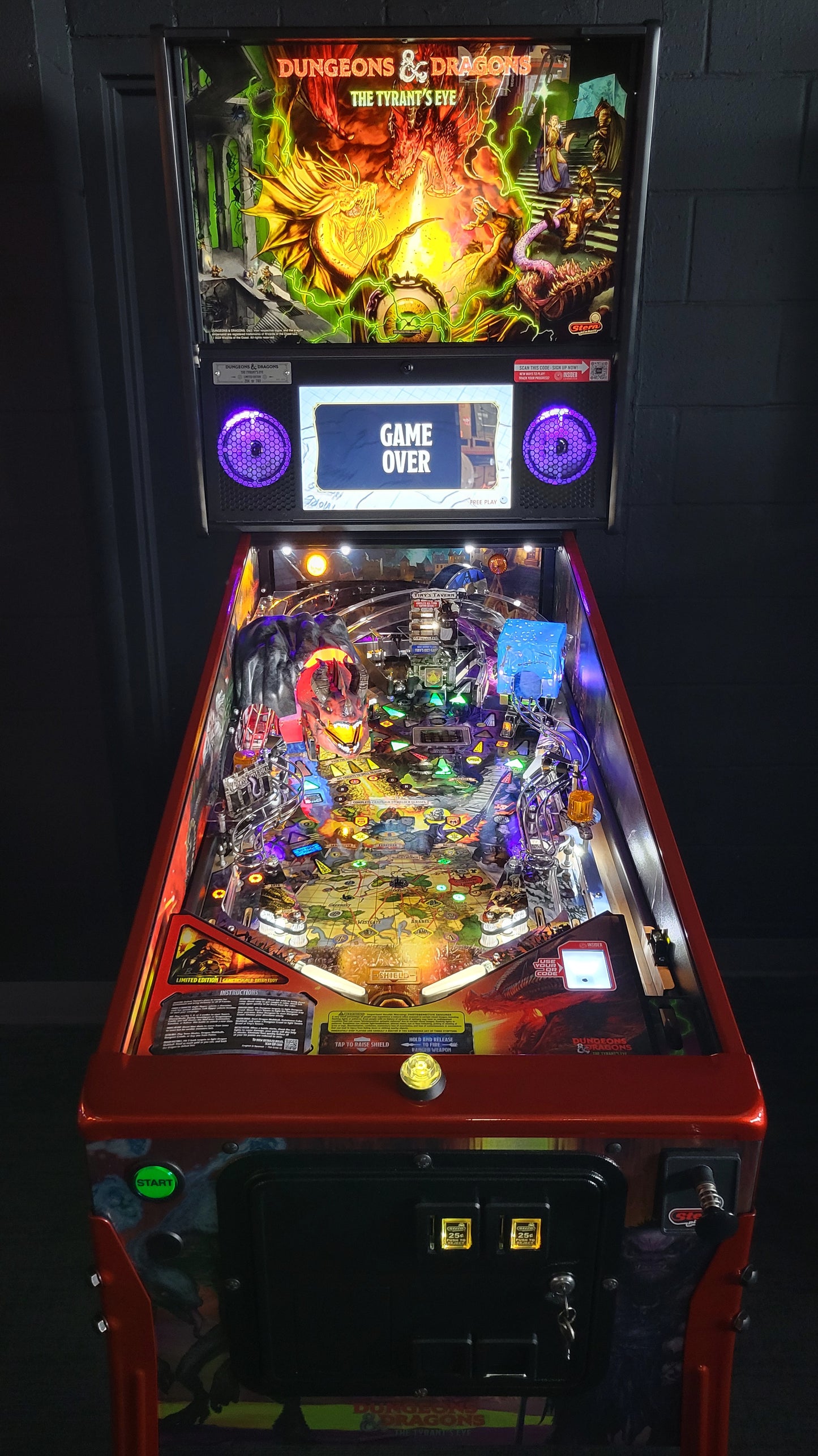 Stern Dungeon & Dragons The Tyrants Eve LE Pinball HUO