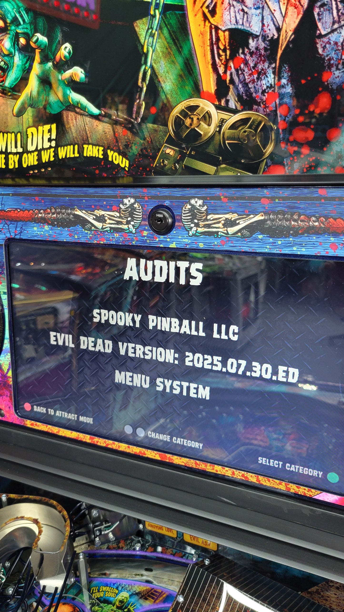 Spooky Evil Dead Pinball with Topper and Butter Cabinet